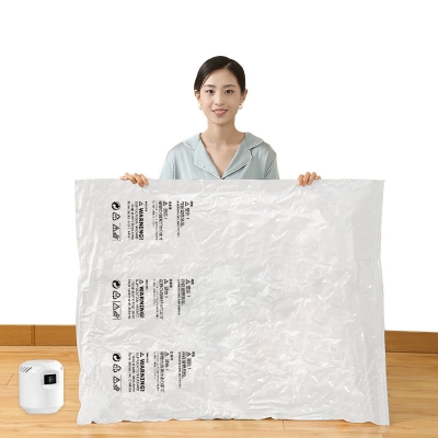 Space Saving Plastic Reusable Air & Water Tight Vacuum Clothes And Bedding vacuum Storage Bags